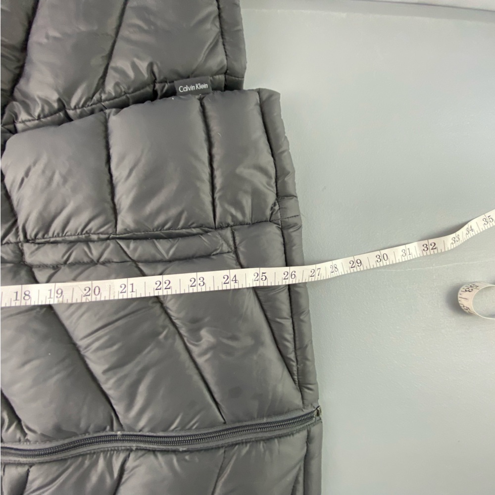 Calvin Klein Gunmetal Gray Lightweight Packable Puffer Down Jacket Wms sz L - Picture 14 of 15